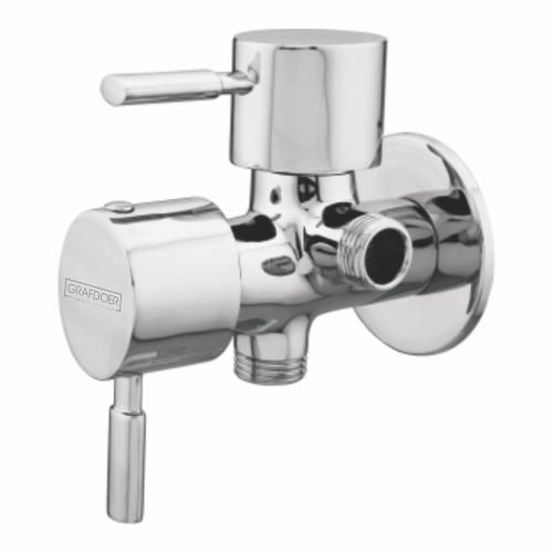 Two Way Angle Valve with Wall Flange Chrome